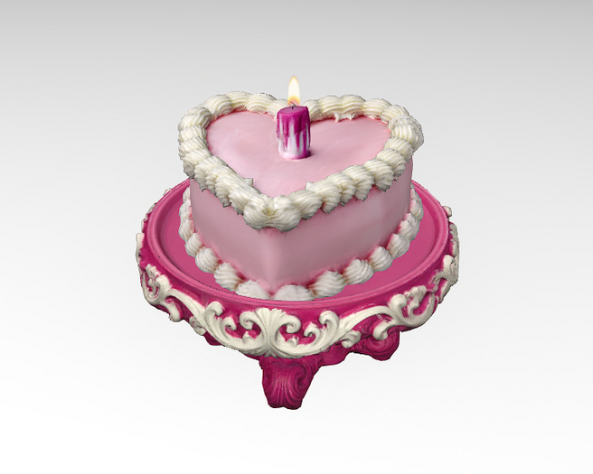 Heart Pink Cake with Stand