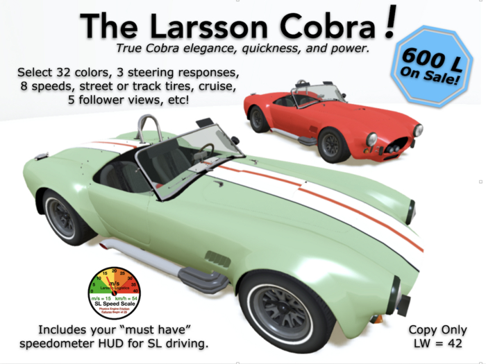 Cobra Race Car On Sale for Half Price!