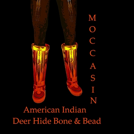 American Indian Deer Skin, Bone, & Bead Moccasins (Unisex)