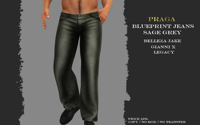Praga Blueprint Jeans - Sage Grey