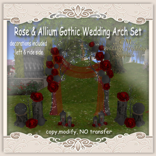 CM..Rose & Allium Gothic Wedding Arch Set *