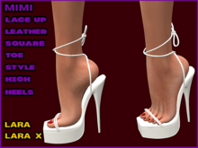 MIMI LACE UP TIE HIGH HEELS, WHITE, LARA, LARA X