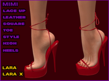MIMI LACE UP TIE HIGH HEELS, RED, LARA, LARA X