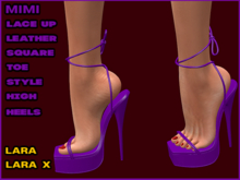 MIMI LACE UP TIE HIGH HEELS, PURPLE, LARA, LARA X