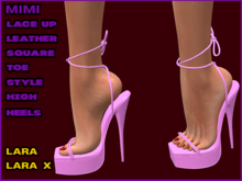 MIMI LACE UP TIE HIGH HEELS, PINK, LARA, LARA X