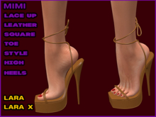 MIMI LACE UP TIE HIGH HEELS, BROWN, LARA, LARA X