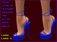 MIMI LACE UP TIE HIGH HEELS, BLUE, LARA, LARA X