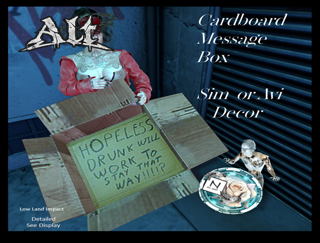 HopelessDrunk... Cardboard Sign - Grunge