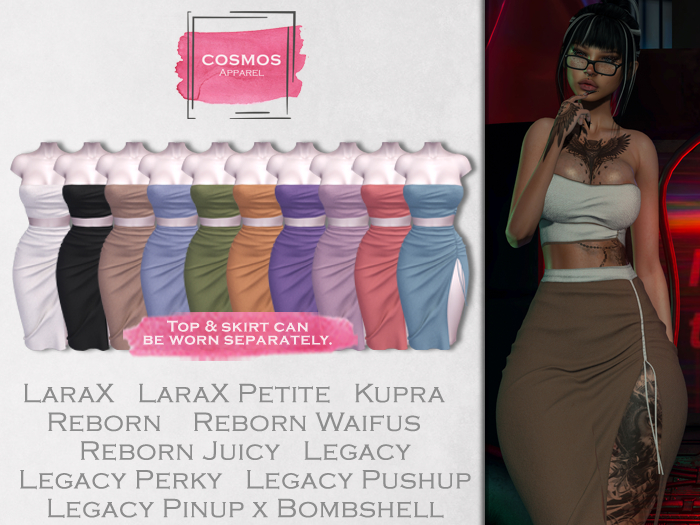 [COSMOS] Paulina Top + Skirt Set / 10 Colors Fatpack