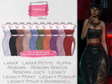 [COSMOS] Paulina Top + Skirt Set Leather / 10 Colors Fatpack