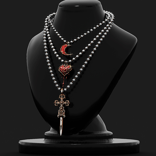 Faygo Chrome Necklace Set Rose Gold