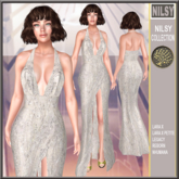 BEADED JACQUARD GOWN