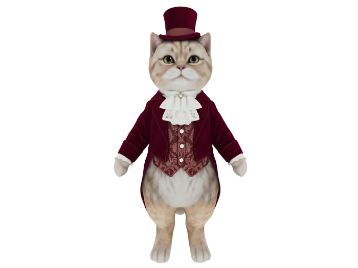 HB: Victorian Dapper Cat Statue FuLL PERM