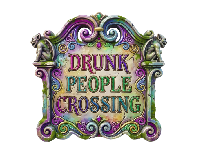 HB: Drunk People Crossing Sign FuLL PERM