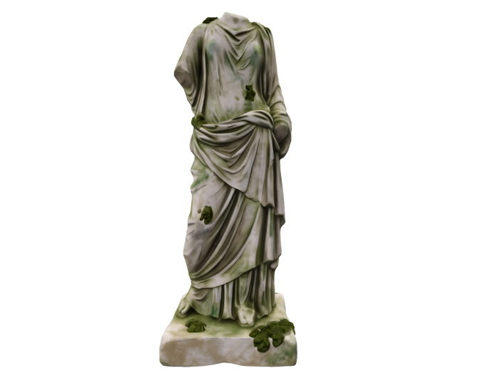 HB: Headless Greek Mossy Stone Statue FuLL PERM