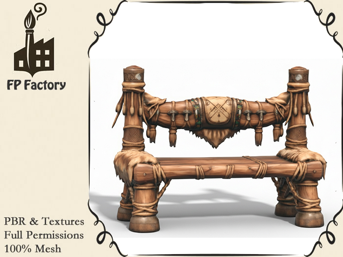 Second Life Marketplace - Viking Nordic Bench Full Perm