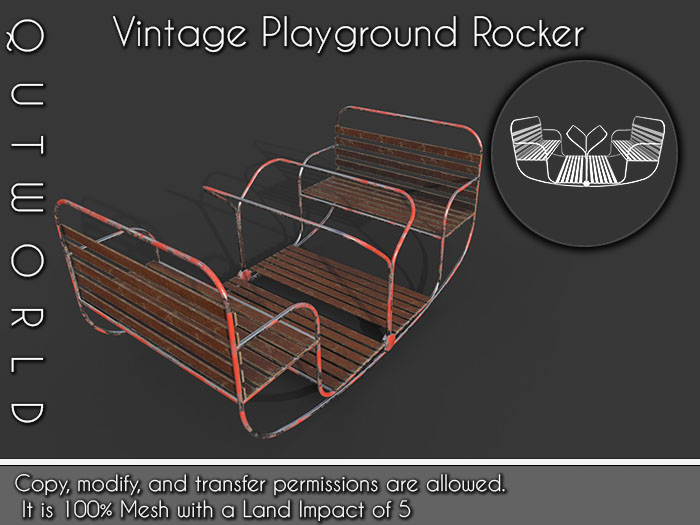 .::QUTWORLDT Vintage Playground Rocker (Low Poly / PBR)