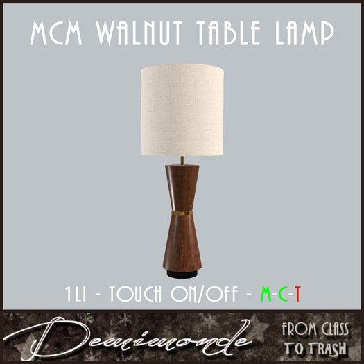 [CYN] Walnut Mid Century Table Lamp