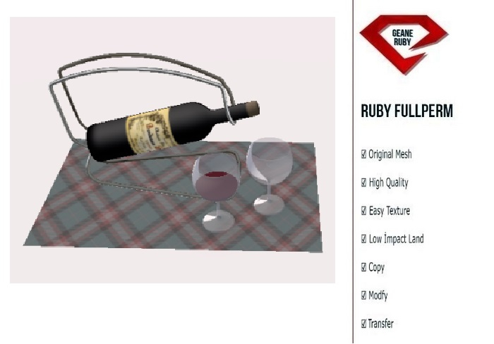 349 [Ruby Full Perm] Mesh Wine Service