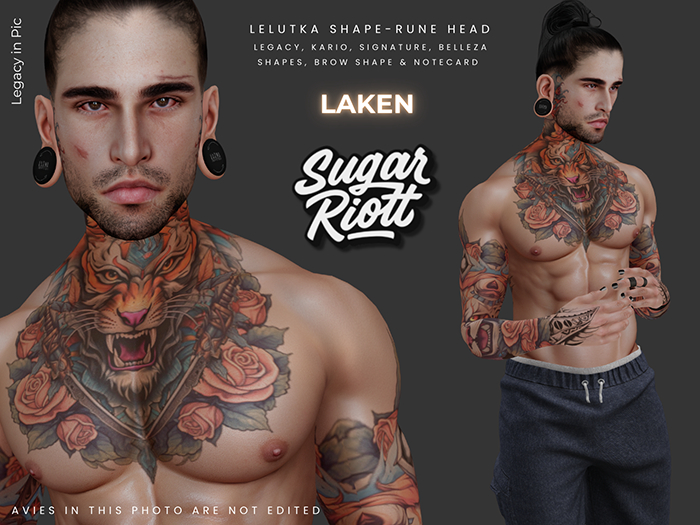 *Sugar Riott* Laken Shape - Lelutka Rune Head