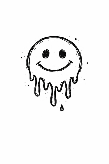Pulse Ink BROKENDOODLES Dripping Smiley Tattoo BOM