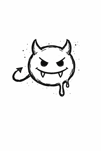 Pulse Ink BROKENDOODLES Devil Smiley Tattoo BOM