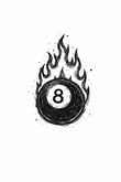 Pulse Ink BROKENDOODLES Flaming 8 Ball Tattoo BOM