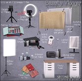 Second Spaces - Beauty Vlogger - backdrop - gold glitter