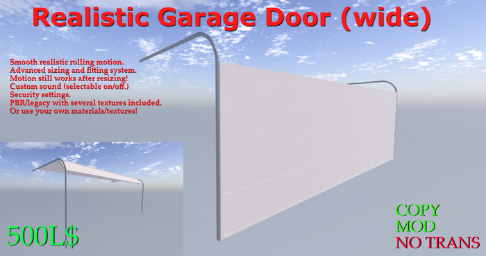 Realistic Garage Door Wide