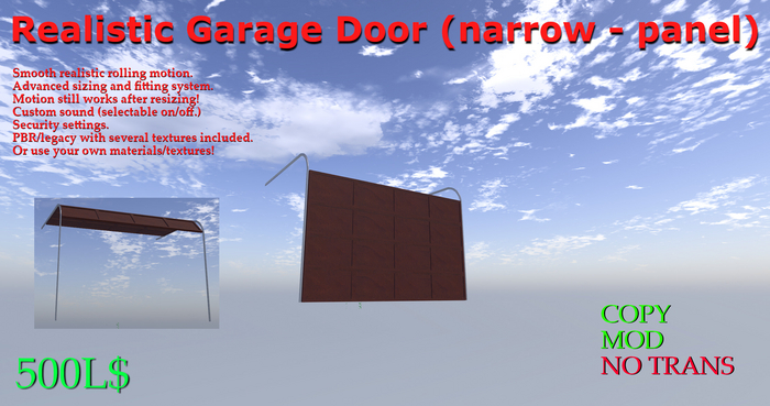 Realistic Garage Door Narrow Panel