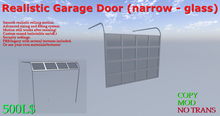 Realistic Garage Door Narrow Glass