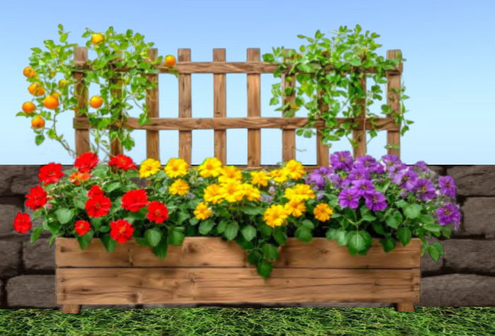 Sticker Mural Jardiniere de Fleurs 3