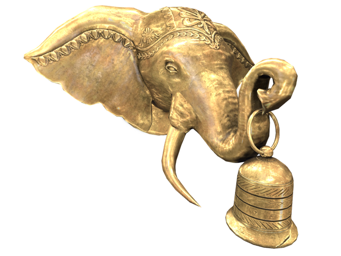 12 MADRAS Elephant Bell Decor Brass RARE