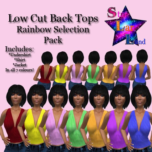 Rainbow Low Back Top - FAT PACK  ~ *SLL*