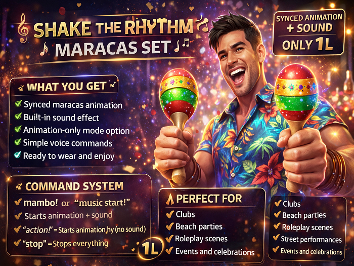 Animation Maracas with Synced Sound – Chat Command Controlled – Party Prop