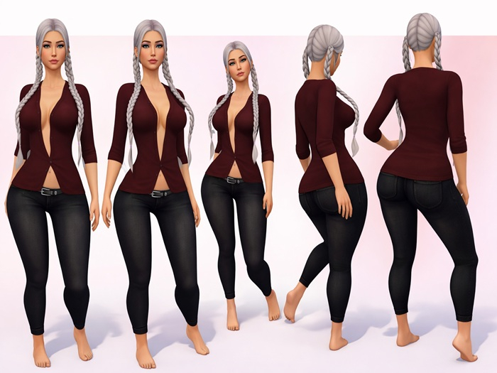 Full Perm Red Jeans Outfit