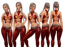 Full Perm Red Leather Outfit