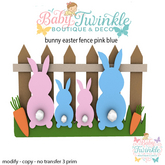 bunny easter fence pink blue