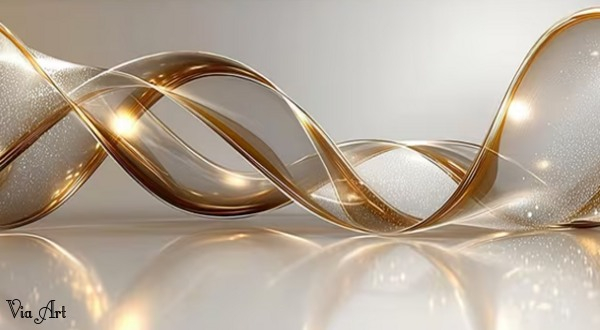 Gold Twisted Ribbons Wall Art