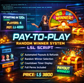 Pay-to-Play Random Winner LSL Script System for Second Life | Automated Payout, Refund & Countdown Game | Full Perms + U