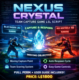 Nexus Crystal Team Capture Game LSL Script for Second Life – Full Team PvP System with Moving Objective, Scoreboard