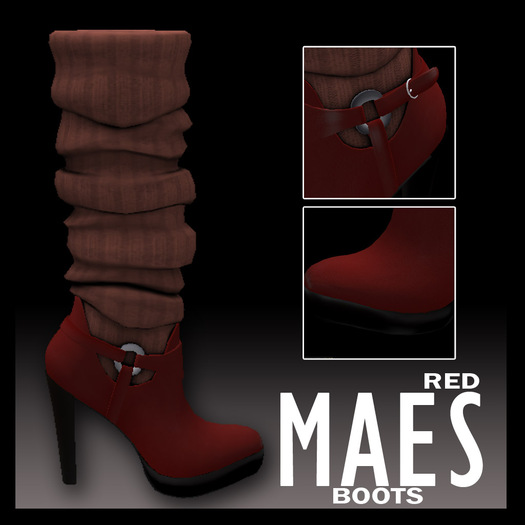 *RD* Maes Boots (Red) with socks