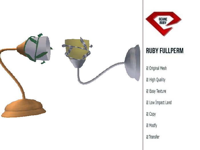 355 [Ruby Full Perm] Mesh Wall/Table Lamp