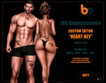 [BE] Beauty Essence - CUSTOM TATTOO - HEART KEY - BUTT