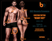 [BE] Beauty Essence - CUSTOM TATTOO - HEART KEY - FATPACK