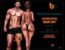 [BE] Beauty Essence - CUSTOM TATTOO - HEART KEY - LEG