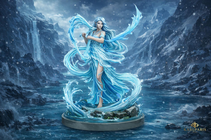 Water Elemental Goddess Statue