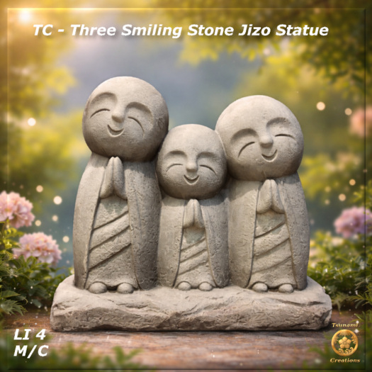 TC - Three Smiling Stone Jizo Statue