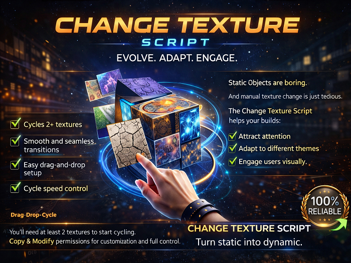 Change Texture Script | Auto Texture Cycling | Copy & Modify | Second Life Builder Tool