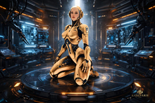 Golden Android Woman SciFi Statue